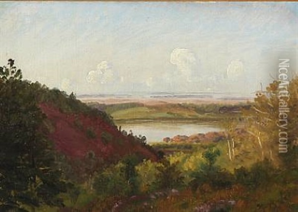 View From Silkeborgsoerne, Denmark Oil Painting - Vilhelm Peter Karl Kyhn