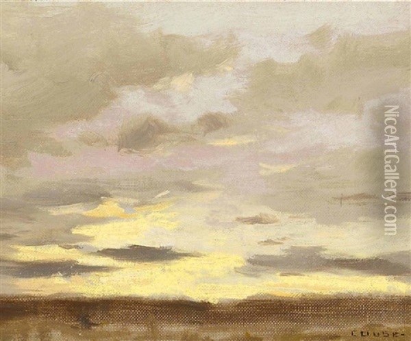 Sunset Oil Painting - Eanger Irving Couse