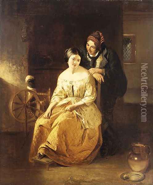 Catherine Seyton, The Proposal, Sir Walter Scott's 'The Abbott' Oil Painting - Thomas Faed