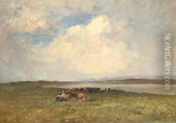 Baldoyle Estuary Oil Painting - Nathaniel R.H.A. Hone Ii,