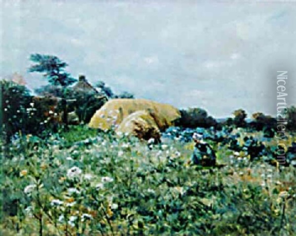 La Cueillette Des Fleurs Oil Painting - Fernand Marie Eugene Legout-Gerard