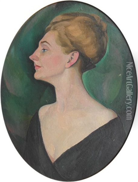 Portrait Of An Elegant Lady Oil Painting - August Heitmueller