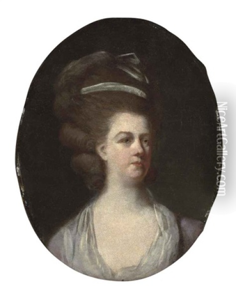 Portrait Of A Lady (mrs. Livins, Wife Of Peter Lewis Livins Of Lisbon?) Oil Painting - Johann Joseph Zoffany