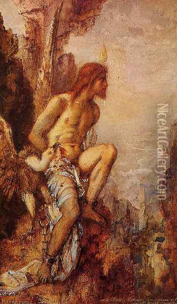 Prometheus in Chains Oil Painting - Gustave Moreau