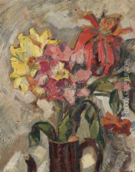 Vase De Fleurs Oil Painting - Isaac Mintchine