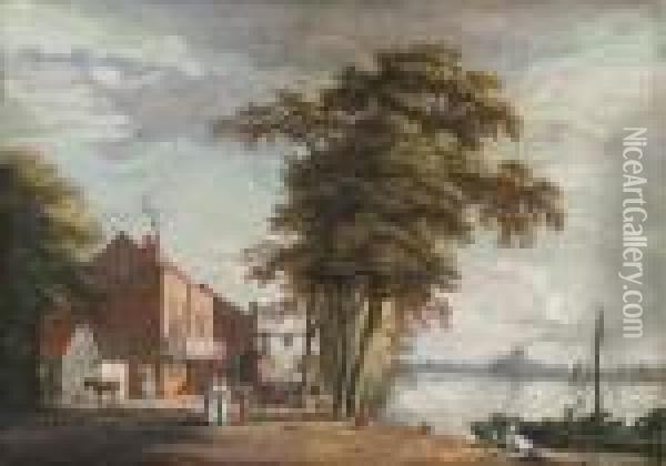 The Spread Eagle Tavern, Millbank Oil Painting - Paul Sandby