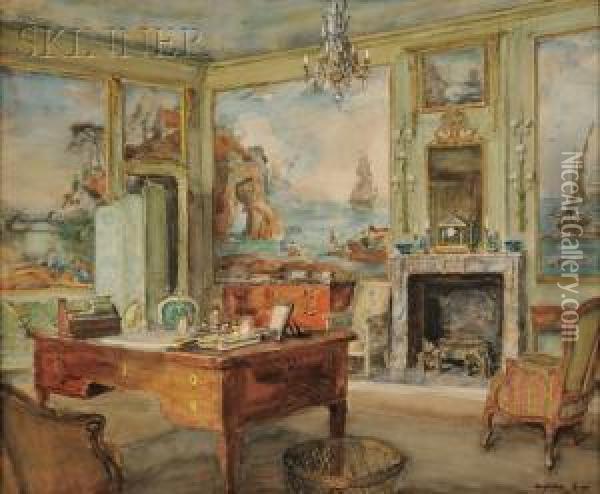 View Of A French Interior Oil Painting - Walter Gay