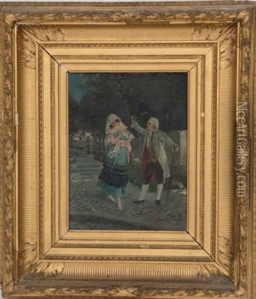 Couple D'espagnols Oil Painting - Victoriano Codina Y Langlin