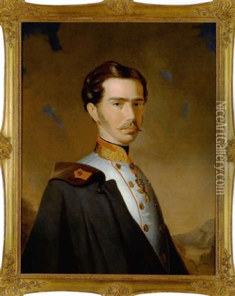 Portrait Des Kaisers Franz Joseph I. Von Osterreich Oil Painting - Franz Schrotzberg