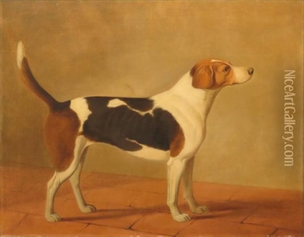 Hound In A Landscape Oil Painting - Edith Corbet