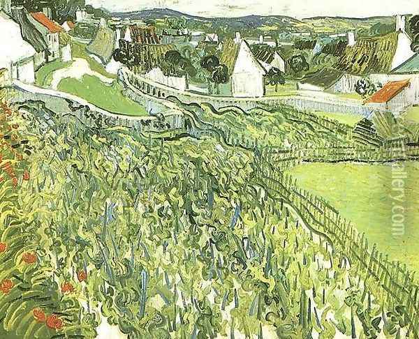 Vineyards With A View Of Auvers Oil Painting - Vincent Van Gogh