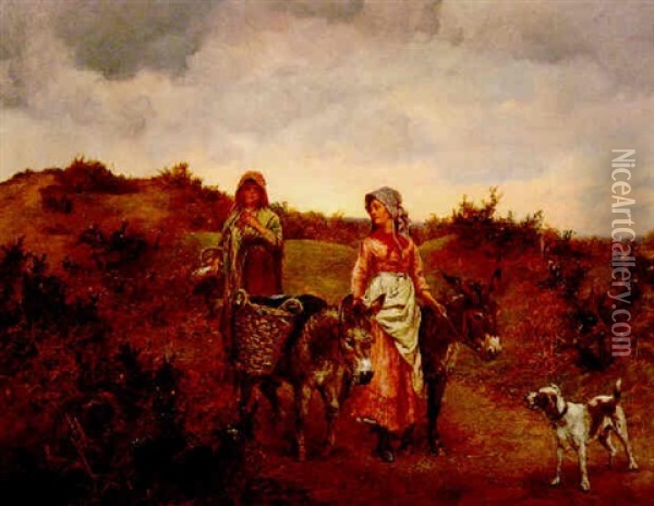 Returning Home Oil Painting - Edgar Bundy
