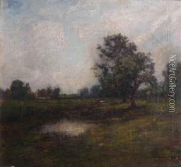 Landscape With Cow Oil Painting - Edward B. Gay