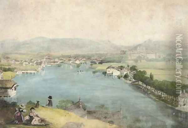 View of Geneva from Mount St John Oil Painting - James Hakewill