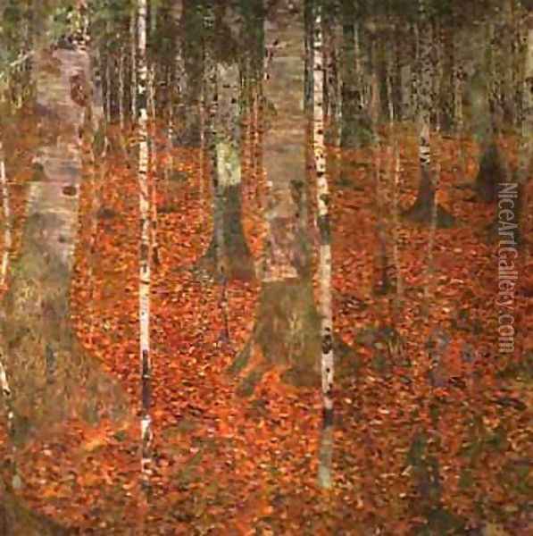 Birch Forest Oil Painting - Gustav Klimt