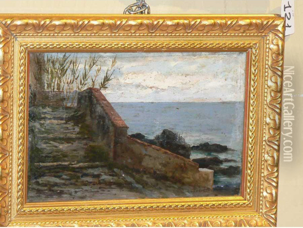 Marina Di Genova Quinto Oil Painting - Calderara Edoardo