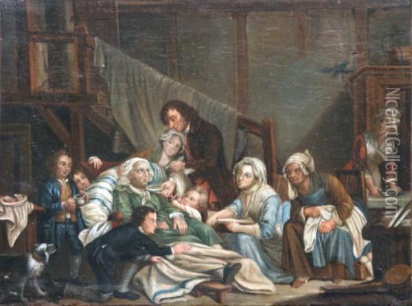La Piete Familiale Ou Le Paralytique Oil Painting - Jean Baptiste Greuze