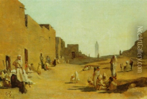Laghouat, Sahara Algerien Oil Painting - Gustave Achille Guillaumet