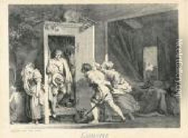 L'armoire. 1778. Oil Painting - Jean-Honore Fragonard
