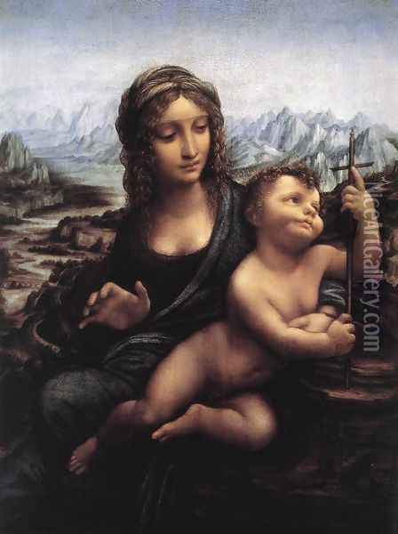 Madonna with the Yarnwinder Oil Painting - Leonardo Da Vinci