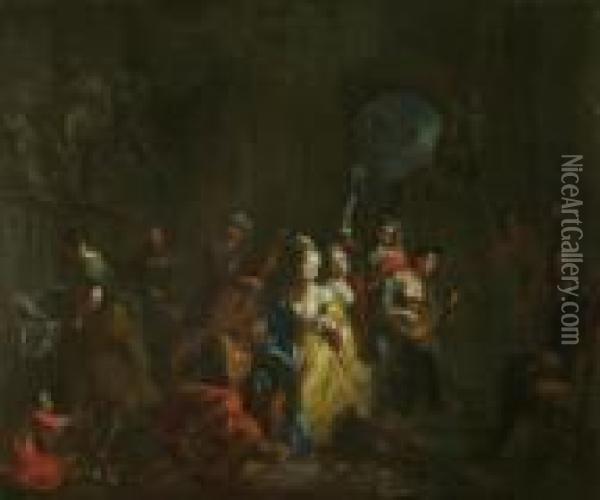 Musicanti In Un Interno Oil Painting - Christian Wilhelm Ernst Dietrich
