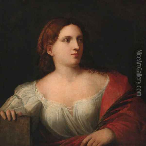 Portrait of a lady Oil Painting - Tiziano Vecellio (Titian)