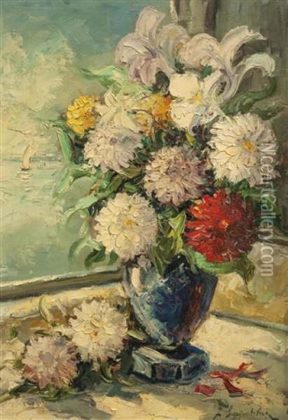 Flores Oil Painting - Georgi Alexandrovich Lapchine