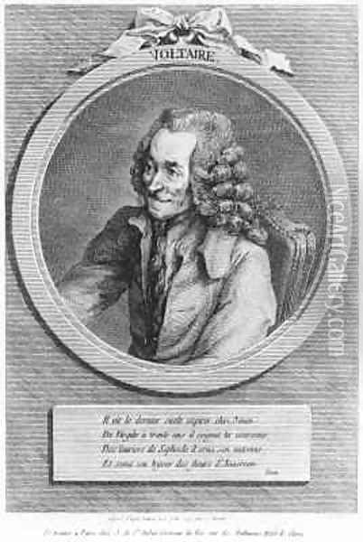 Portrait of Voltaire Oil Painting - Dominique Vivant Denon