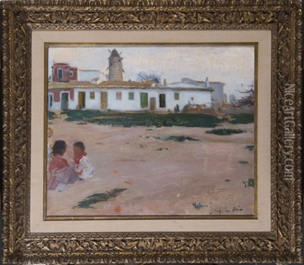 El Molinar, Palma De Mallorca. 1900 Oil Painting - Joaquin Mir Trinxet
