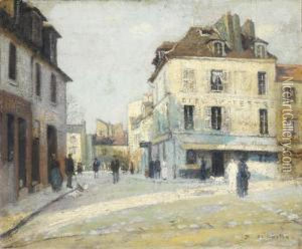 La Place Du Tertre Oil Painting - Paul De Castro