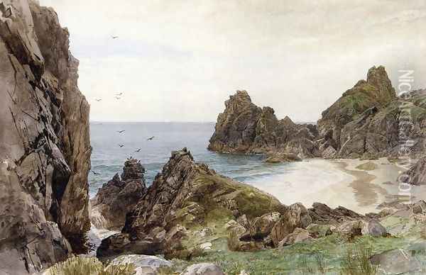 English Coastline Oil Painting - William Trost Richards