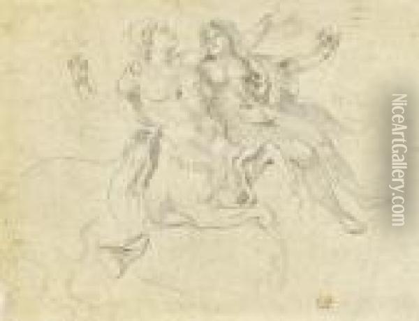 Centaur And Lapith Oil Painting - Eugene Delacroix