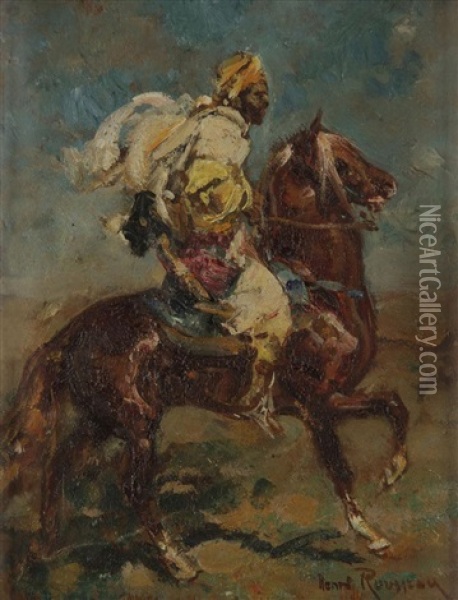 Etude De Cavalier Oriental (study) Oil Painting - Henri Emilien Rousseau
