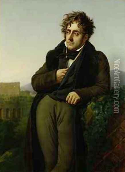 Portrait of Francois Rene 1768-1848 Vicomte de Chateaubriand Oil Painting - Anne-Louis Girodet de Roucy-Triosson
