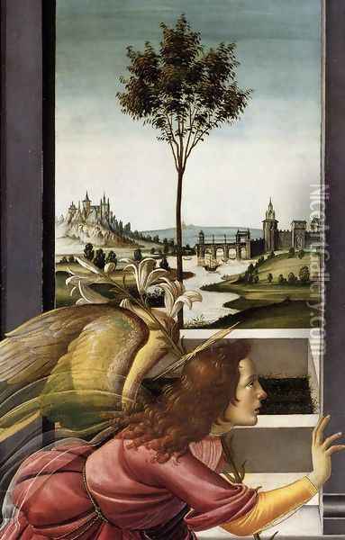 Cestello Annunciation (detail 1), 1489-90 Oil Painting - Sandro Botticelli