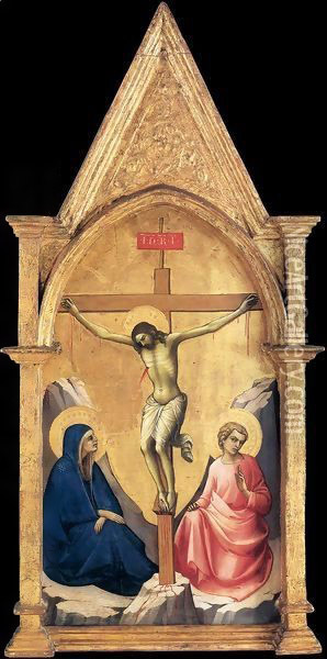 Crucifixion with the Virgin and St John the Evangelist Oil Painting - Lorenzo Monaco