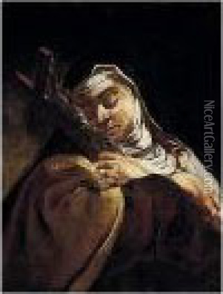 Saint Teresa Of Avila Oil Painting - Giulia Lama