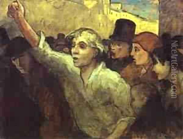 The Insurrection 1852-58 Oil Painting - Honore Daumier
