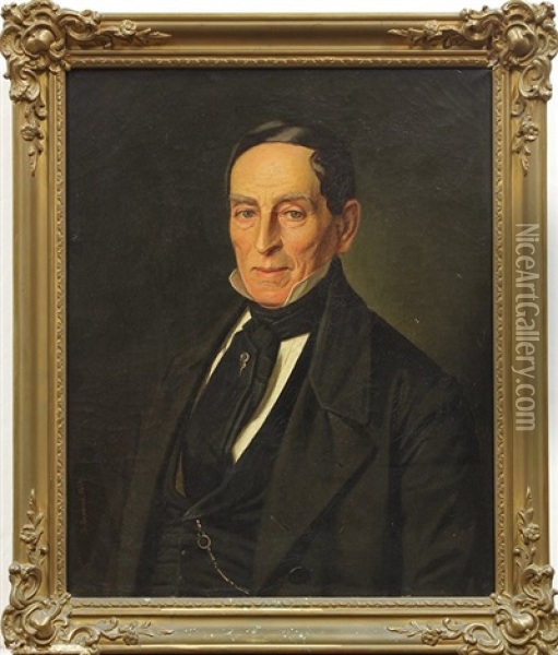 Portrait Of A Gentleman Oil Painting - Bernhard Axel Bendixen