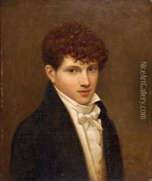 Portrait De Jeune Homme Oil Painting - Pierre-Paul Prud'hon