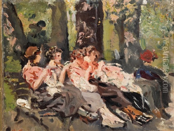 The Parc Monceau Oil Painting - Raffaele Ragione