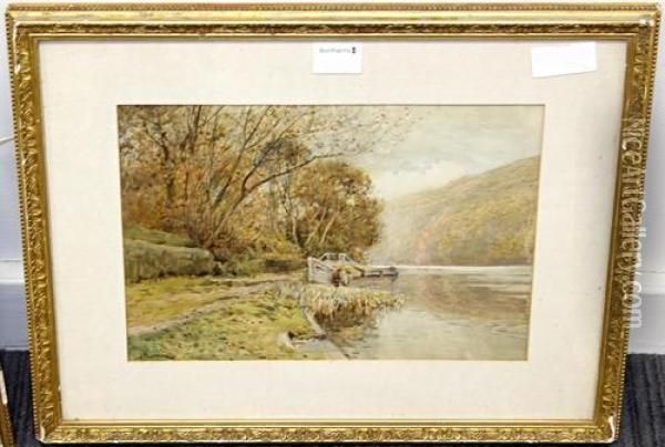 On The Old Ray Mill Stream, Maidenhead Oil Painting - John Pedder