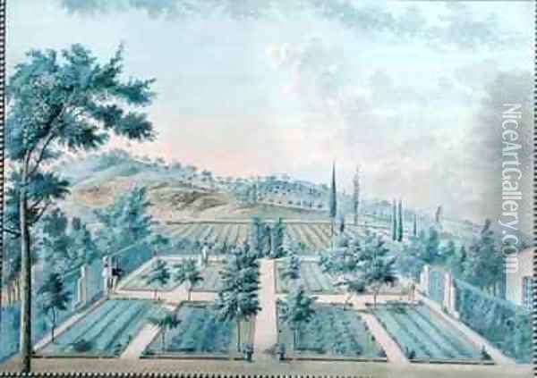 View of M Reverdits Garden near Toulon France Oil Painting - Zacharie-Felix Doument