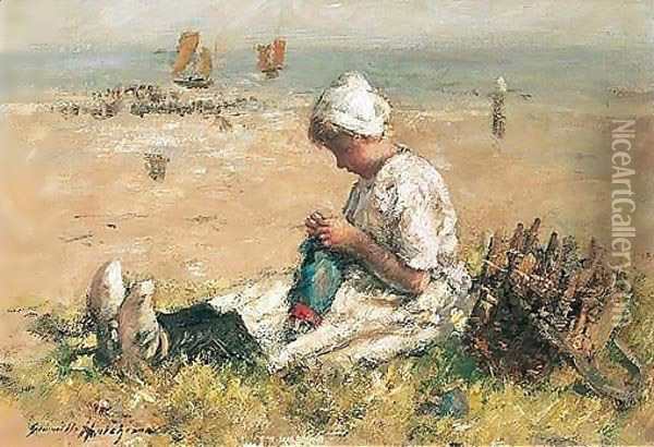 By The Zuider Zee Oil Painting - Robert Gemmell Hutchison