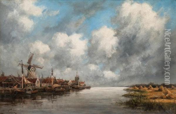 Harbour View Oil Painting - Hermanus Jr. Koekkoek