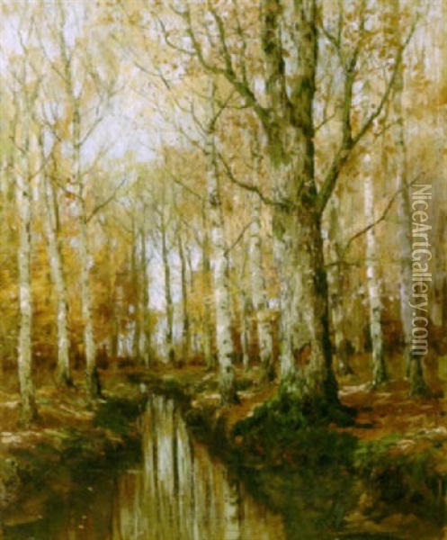 A Sunny Day In Autumn Oil Painting - Arnold Marc Gorter