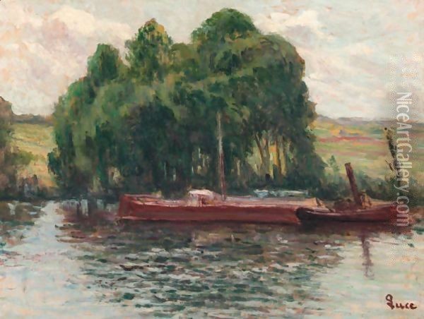 Rolleboise, La Seine Oil Painting - Maximilien Luce