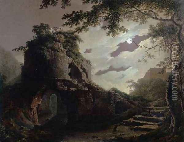 Virgils Tomb Oil Painting - Josepf Wright Of Derby