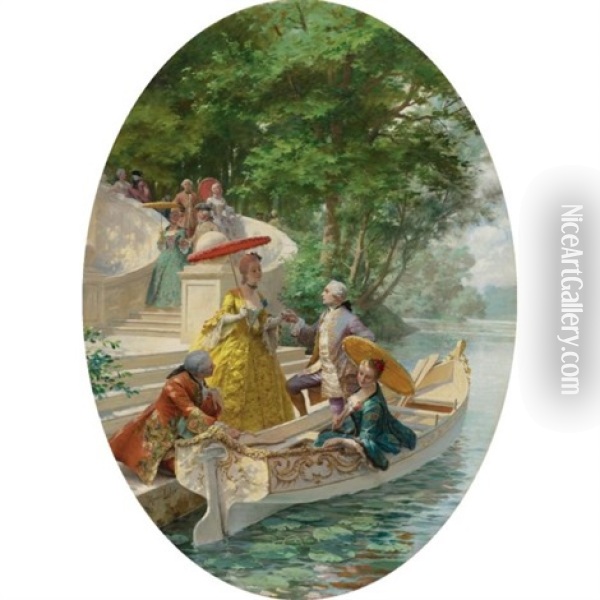 The Boating Party Oil Painting - Maurice Leloir