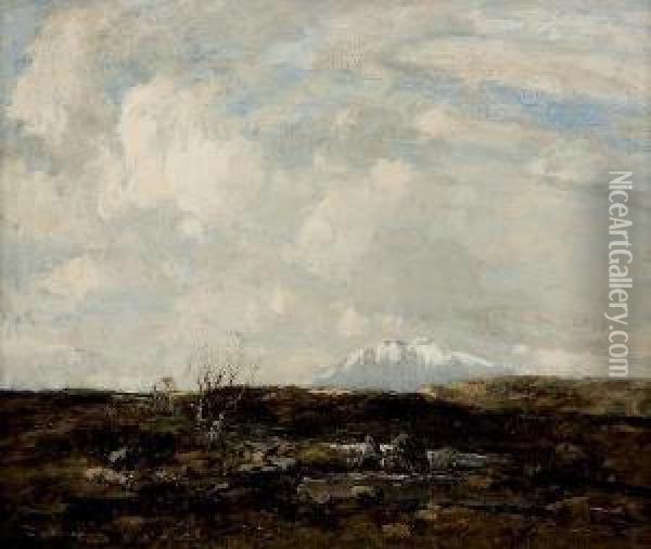 Snowy Peak Oil Painting - William Alfred Gibson